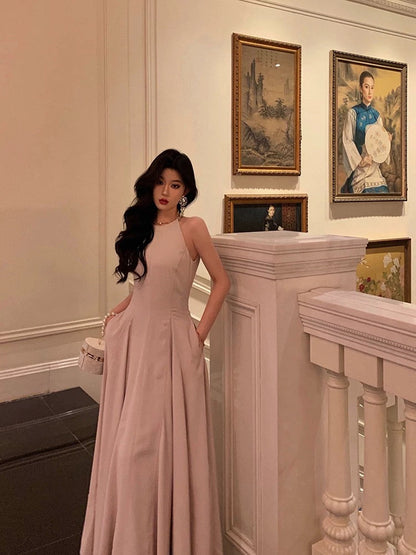 Classy A Line Scoop Neckline Long Light Pink Prom Dresses Birthday Outfits Evening Gown