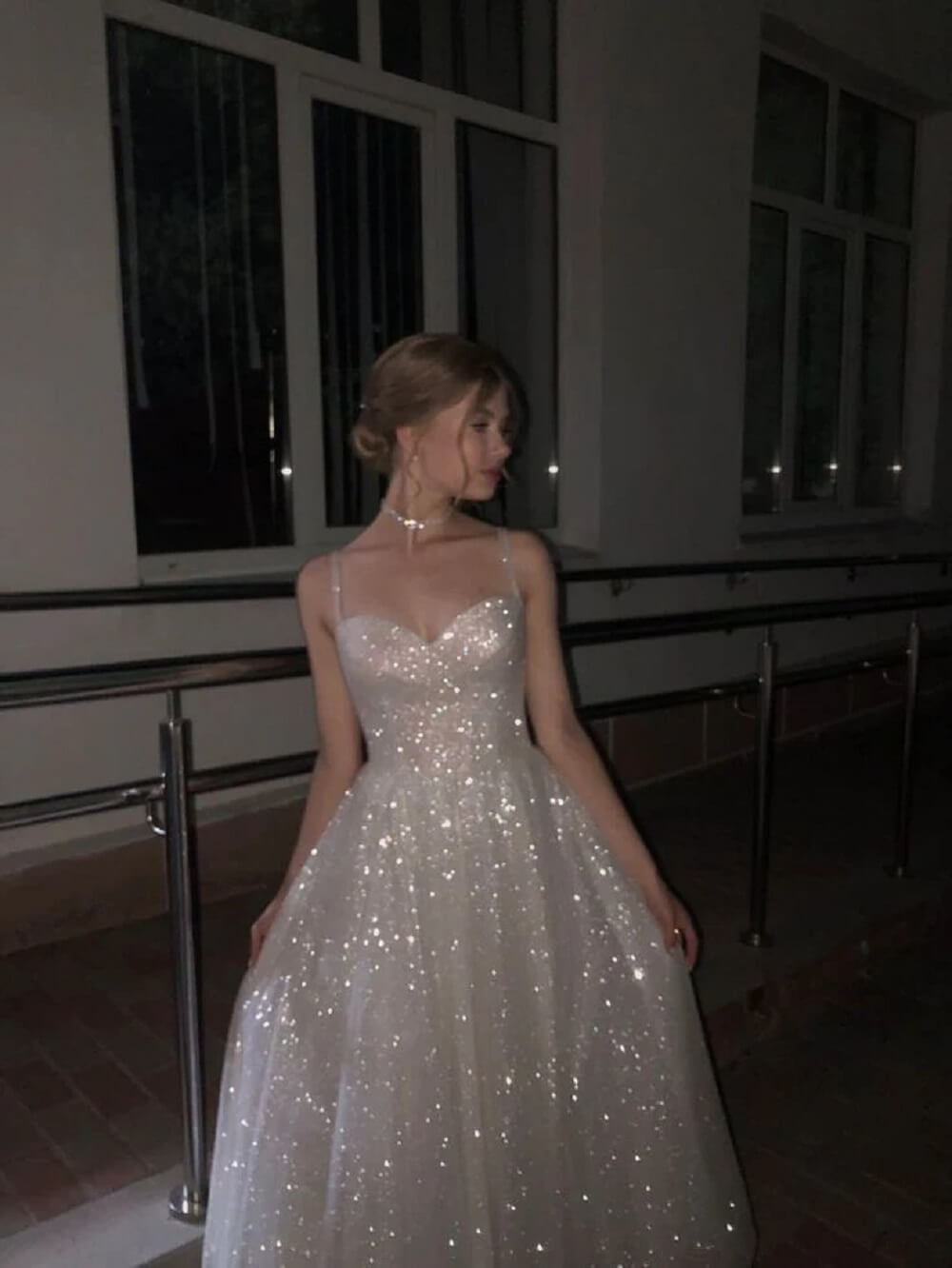 Glitter Strapless Sequin Prom Dress Princess Formal Evening Gown