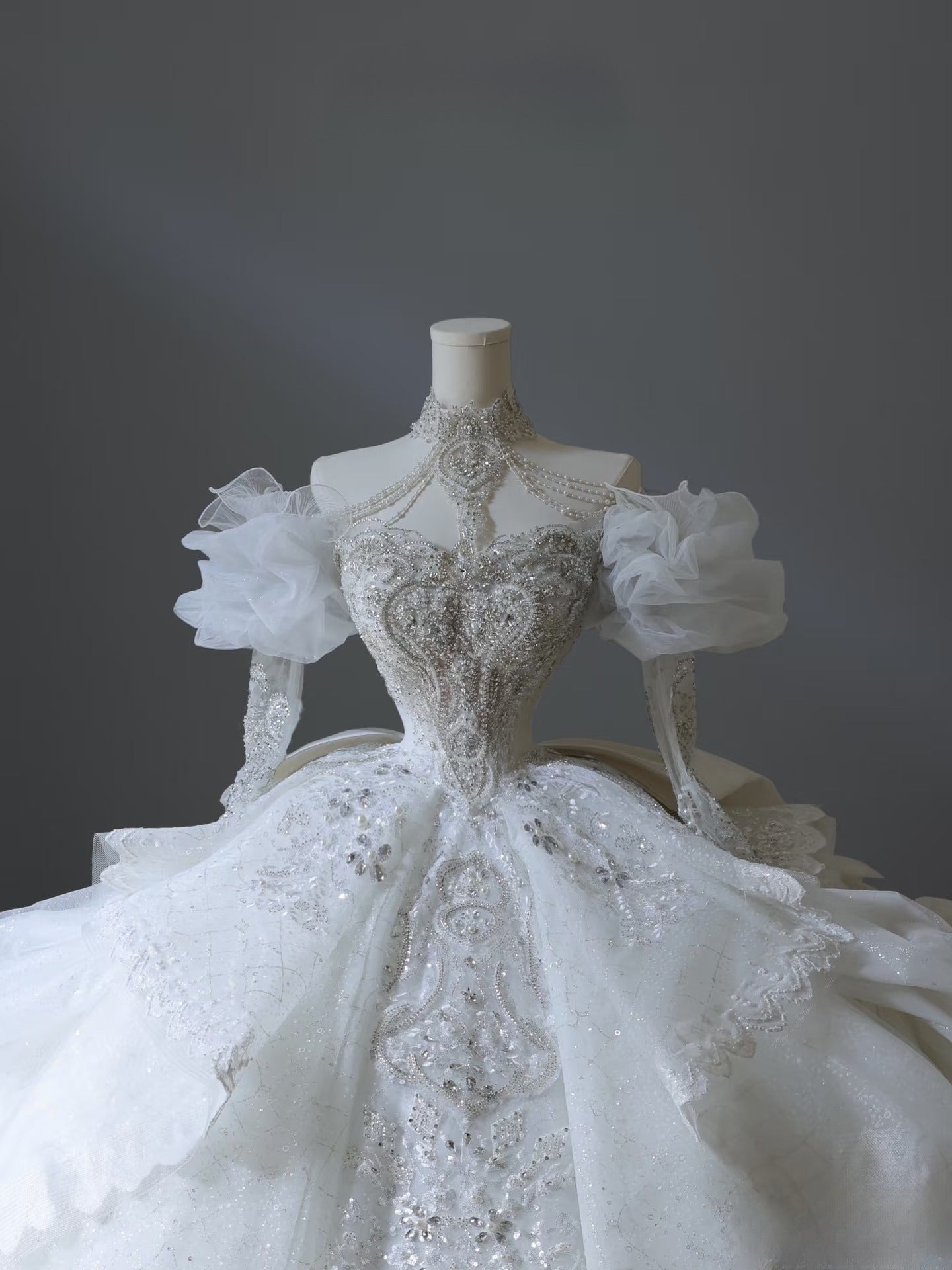 Timeless Ball Gown Off The Shoulder White Lace Long Sleeves Wedding Dresses Bridal Dress