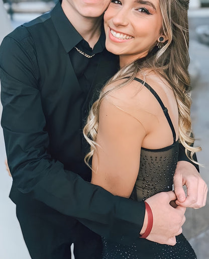 Black Senior Prom Dresses Sequin Party Gown, AST1513