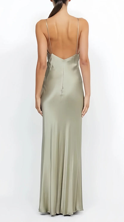 Pastel Yellow V-neck Prom Dresses Backless Evening Party Dress,AST2129