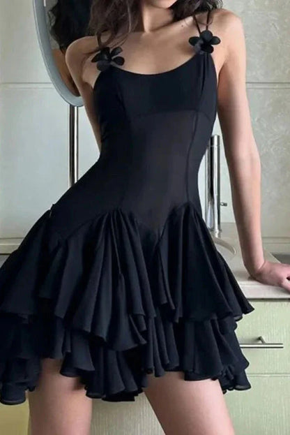 Sexy White Ruffle Homecoming Dresses Spaghetti Straps Party Dresses Bali Holiday Beach Dress,AST2140