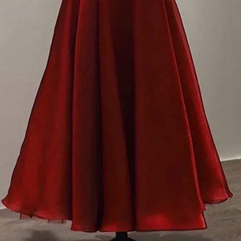 Simple Prom Dresses Burgundy A-Line Party Dress,AST2294