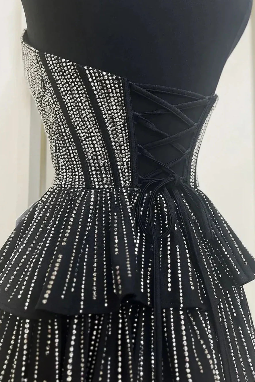 Sparkly Gorgeous Sweetheart A-Line Homecoming Dress with Short Tiered Beaded Skirt