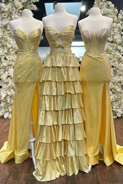 Gorgeous A-Line Sweetheart Lace Up Beaded Prom Dress with Keyhole Bodice and Ruffle Skirt