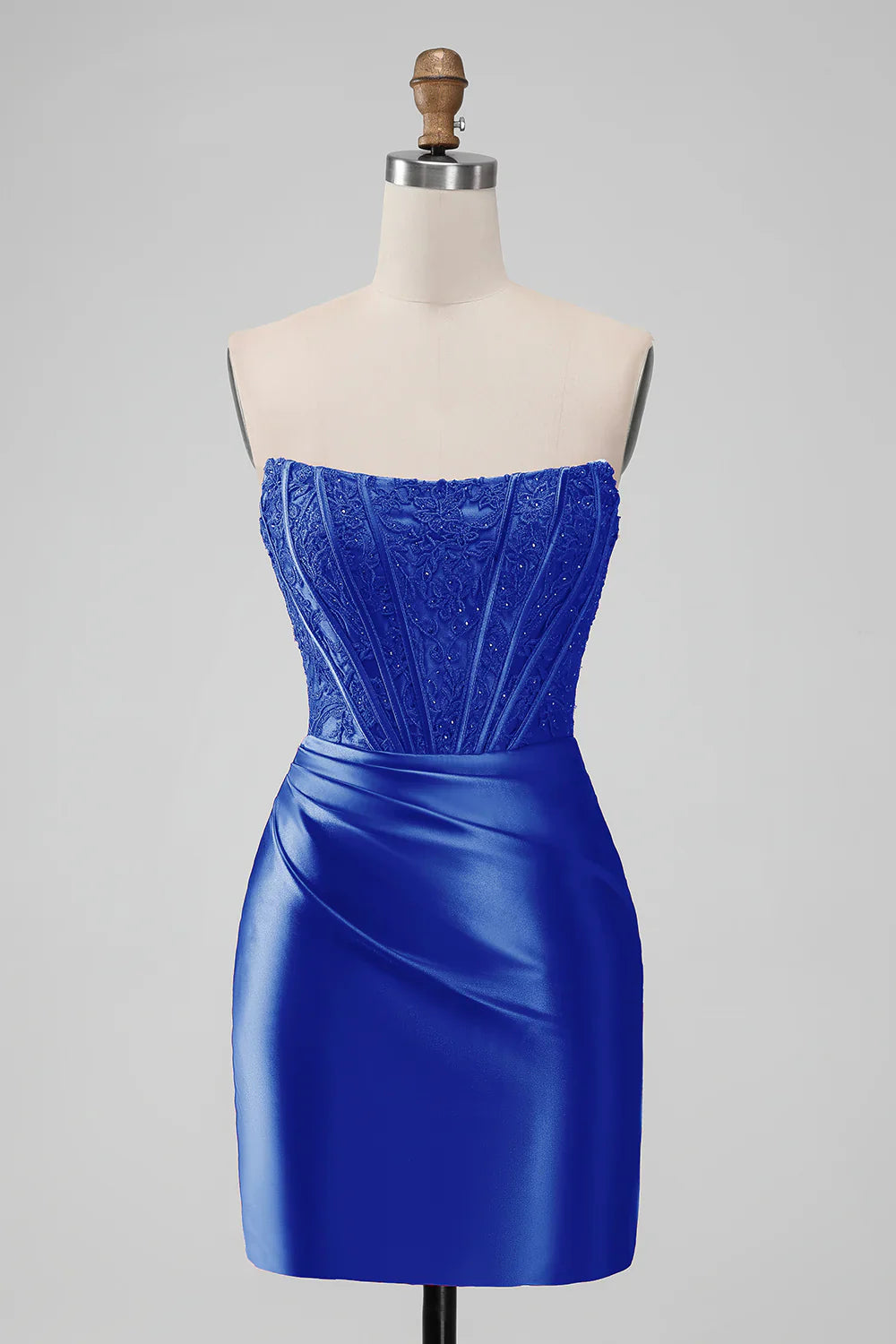 omberprom Strapless Homecoming Dress Stylish Bodycon Sleeveless Pleated Short Prom Dress