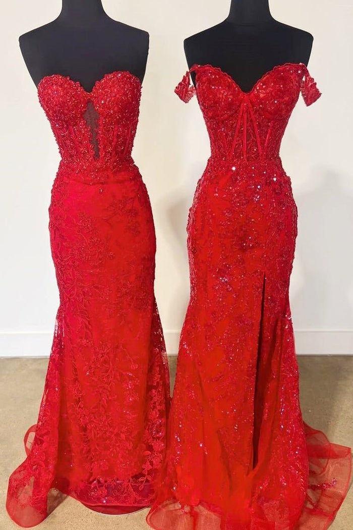 Backless Sequin Mermaid Prom Dress with Sweetheart Neckline and Delicate Appliques