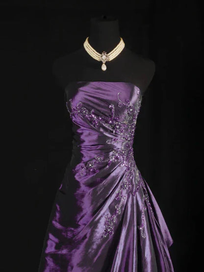 Stunning Blue Strapless Beaded Long Prom Dresses Evening Formal Dress,AST2284