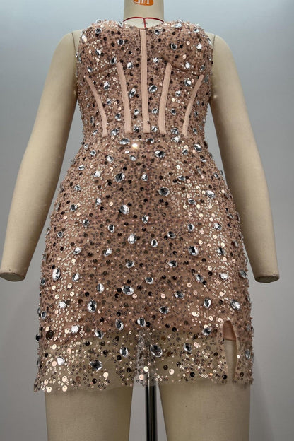 Stunning Strapless Rhinestone Corset Bodycon Homecoming Dress