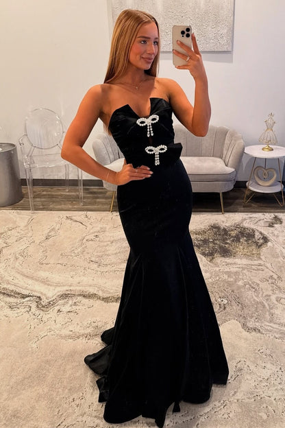 Stylish Mermaid Sweetheart Hot Pink Long Prom Dress with Bowknot Beading