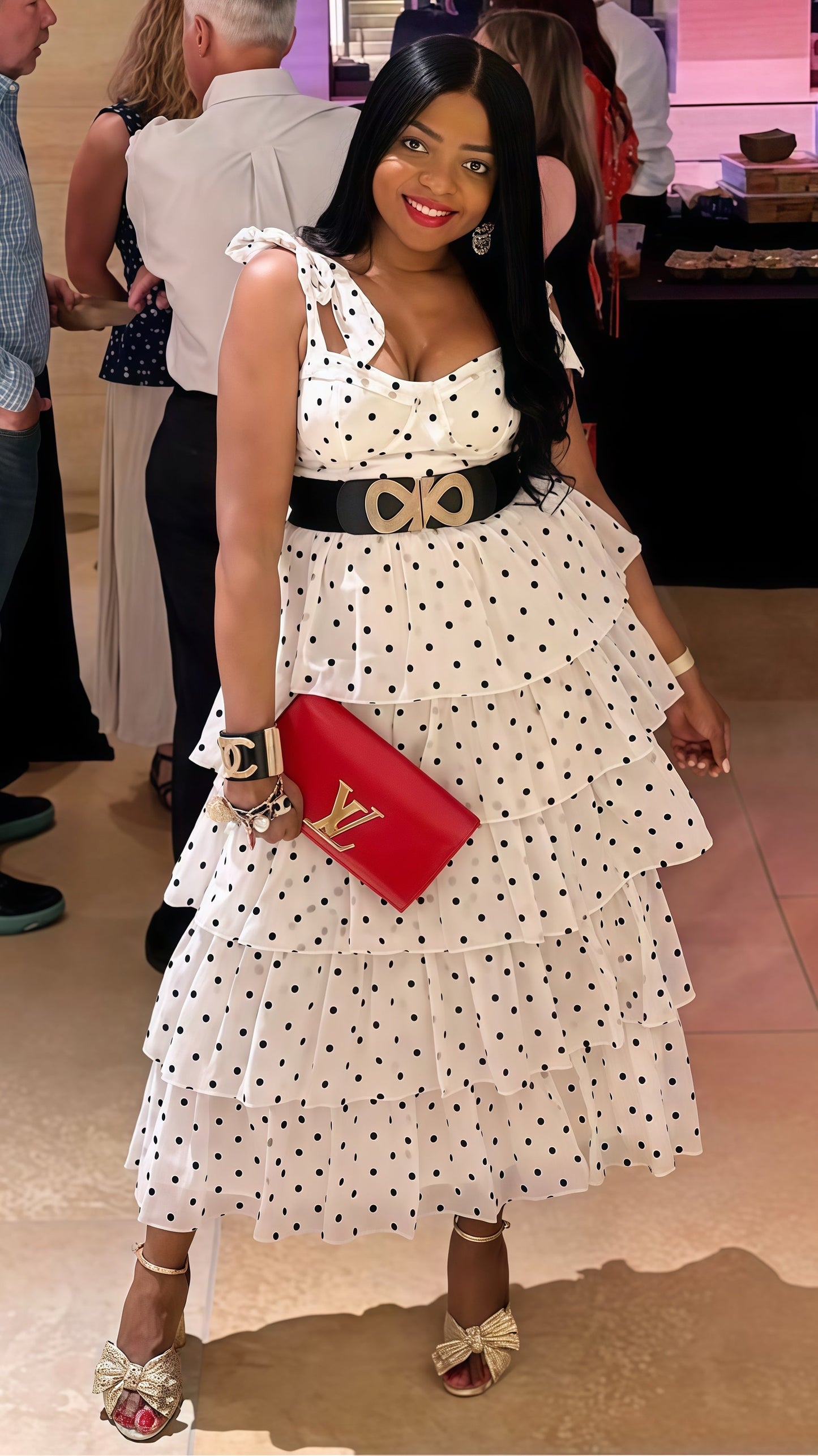 Sweet Chiffon Ruffle Prom Dresses Dots Evening Party Dress Plus Size,AST1876