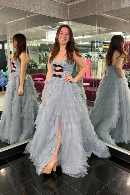 Sweetheart A-Line Ruffle Prom Dresses Sleeveless Evening Party Dress,AST2148