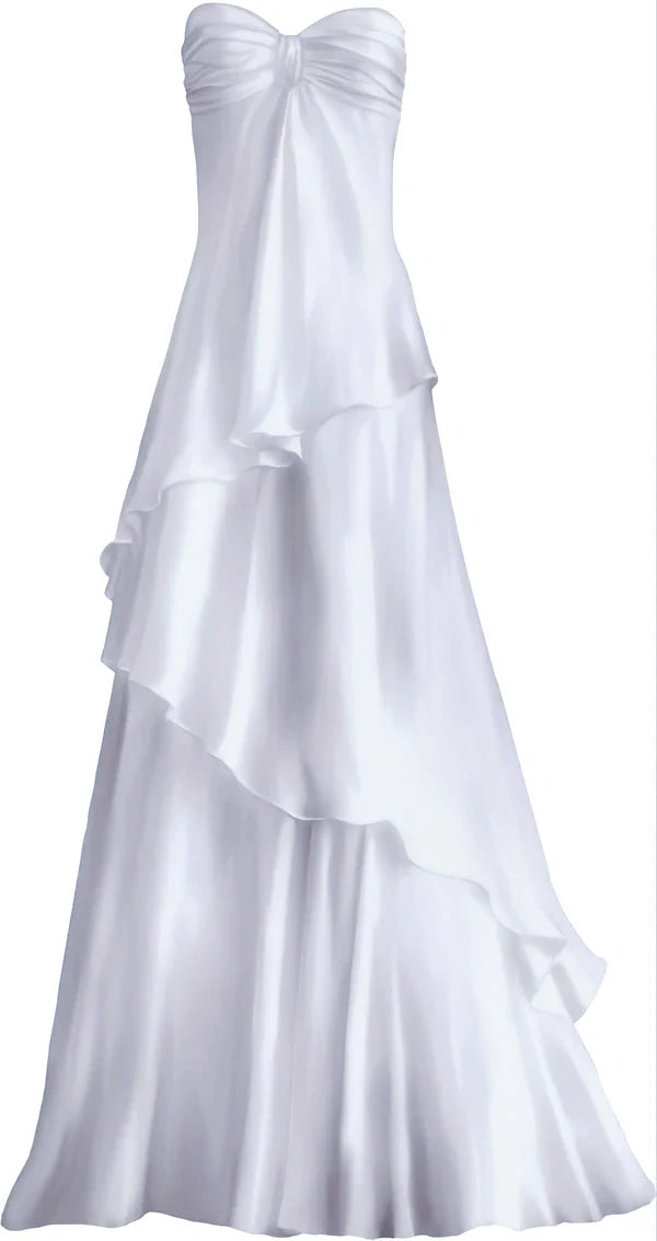 White Sweetheart Chiffon Long Prom Dress - A-Line Floor Length Evening Gown