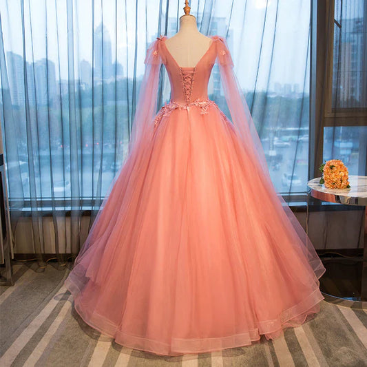 omberprom Sweet 16 Formal Tull Gown with Lace Prom Dresses Charming A Line Wholesale