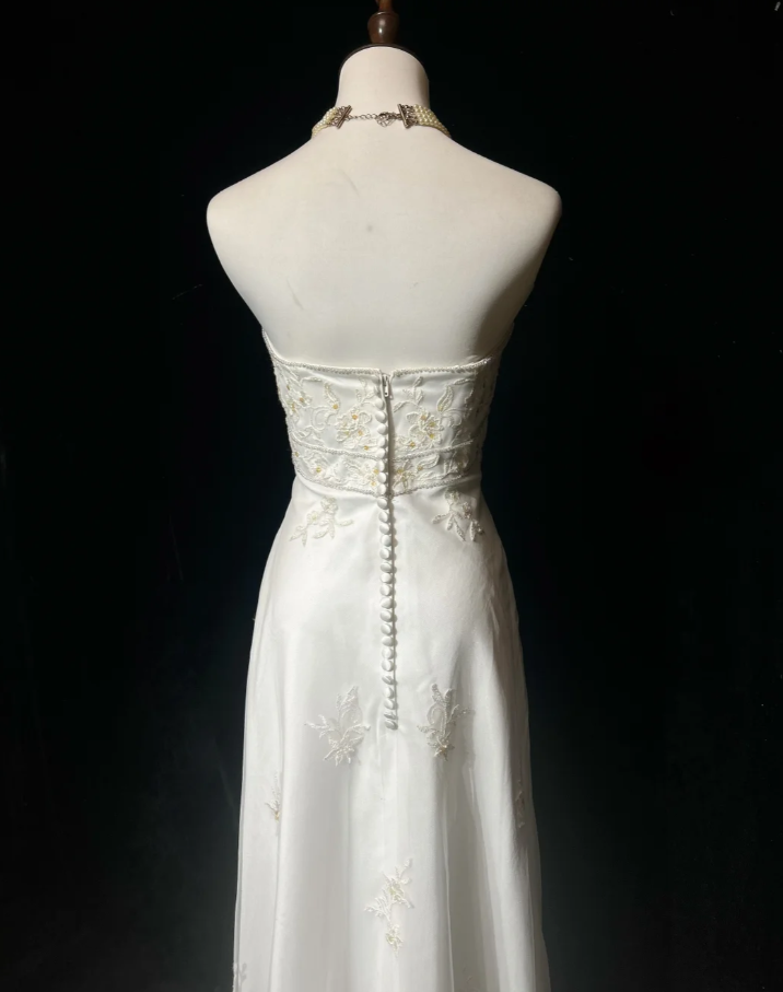 Pretty Strapless White Tulle Lace Beaded Mermaid Long Party Dress Evening Gown
