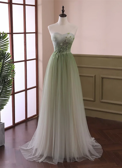Beautiful Light Green Tulle A-line Formal Dress, Green Party Dress Prom Dress TP1329