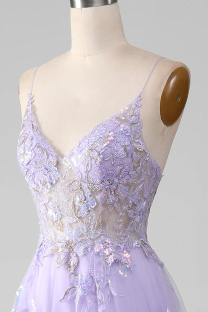 A-Line Sequins Prom Dress with Embroidery TP1374