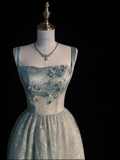 Beautiful A line Sage Green Long Tulle Prom Dress TP1422