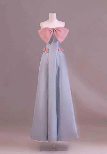 16th Girl Blue Strapless Bow Satin Princess Dresses TP1646