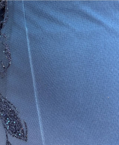 Blue A-Line Strapless Lace Applique Ball Gown TP1826