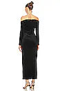 Elegant Black Mermaid Off Shoulder Long Sleeve Velvet Formal Prom Dress Evening Gown TP1946
