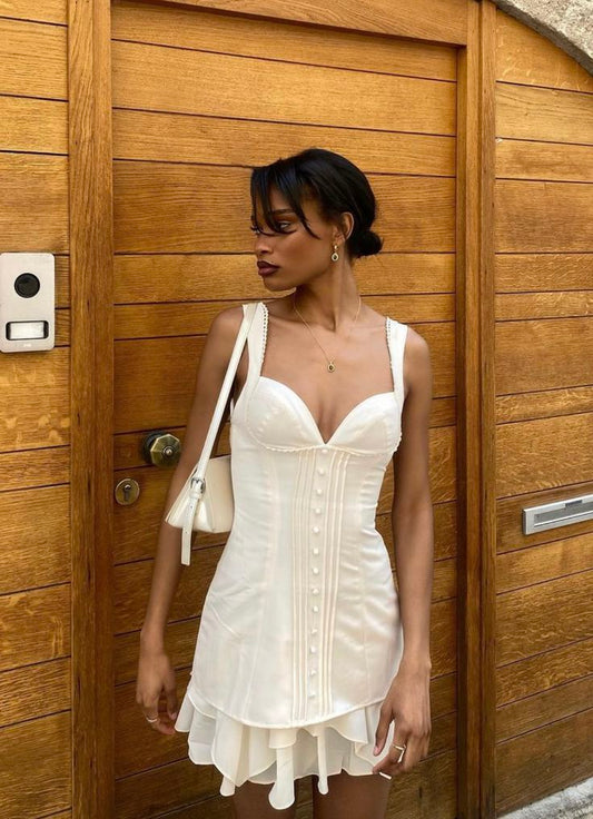 Sexy Ivory Strapless Sleeveless Mini Party Dress Homecoming Dress TP2210