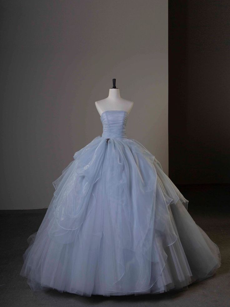 Elegant A-Line Strapless Tulle Long Formal Prom Dress Evening Gown TP2664