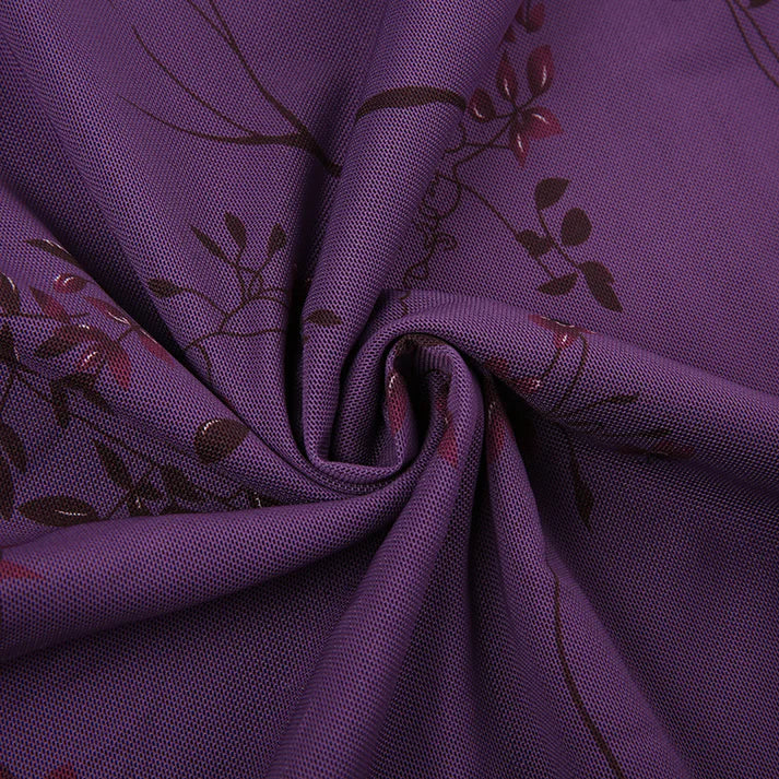 Vintage Purple Printed Strapless Ruffled Mesh Prom Dress Evening Dress TP2731