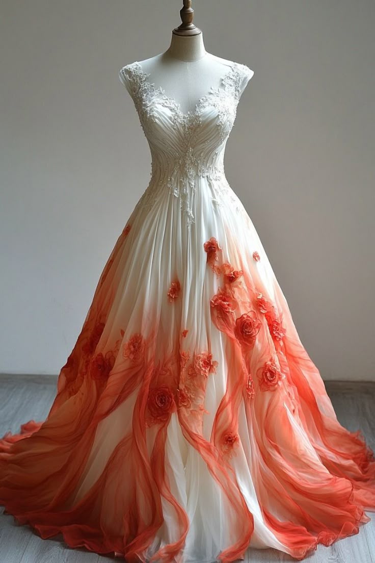 Beautiful 3D Flowers V-neck Applique Design Vintage A-Line Tulle Long Evening Gown Prom Dress TP2781