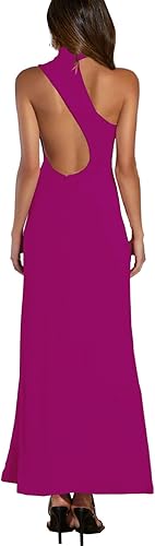Women's Halter Neck One Shoulder Wedding Guest Dress Summer Slit Asymmetrical Cutout Cocktail Party Maxi Dresses Wholesale