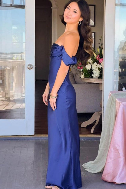 Trendy Sheath Off the Shoulder Lilac Prom Dress with Ruched