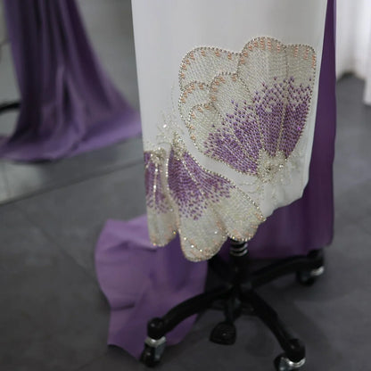 Vintage Butterfly Design Beaded One-shoulder Mermaid Long Prom Dress Evening Dress TP4567
