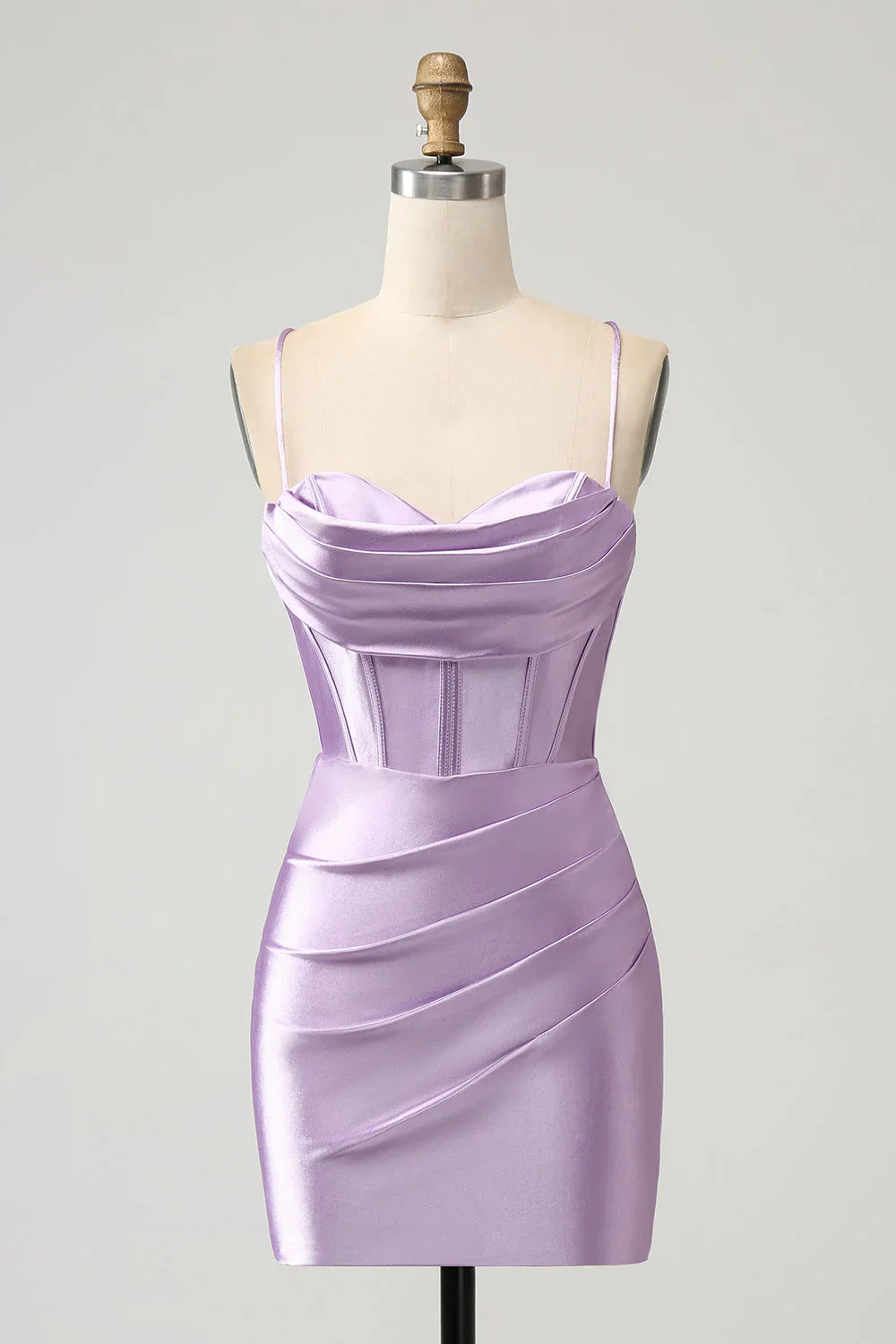 omberprom Short Homecoming Dress Spaghetti Straps Satin Graduation Dress Simple Party Dress