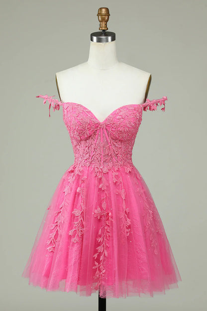 omberprom A Line Short Homecoming Dress Spaghetti Straps Mint Evening Dress with Appliques