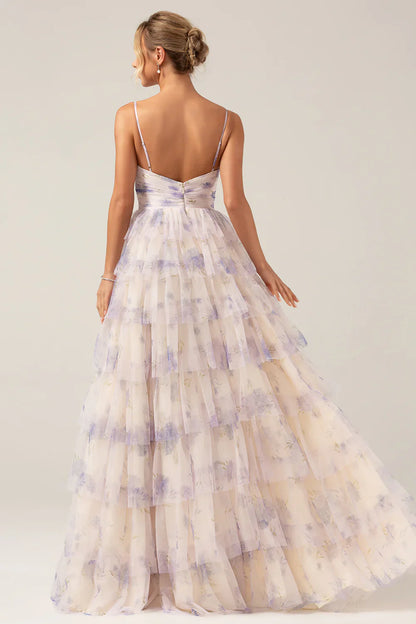 omberprom A-Line Spaghetti Straps Cut Out Long Prom Dress Maxi Dress Charming Evening Party Dress