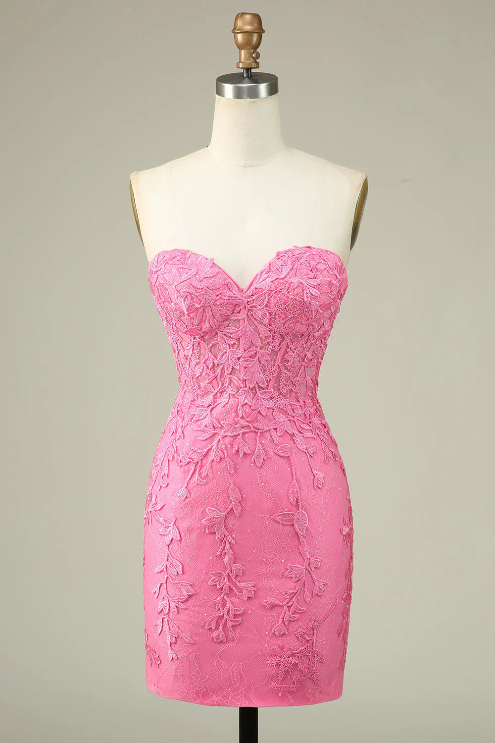 omberprom Short Homecoming Dress Bodycon Light Green Sweetheart Corset with Appliques