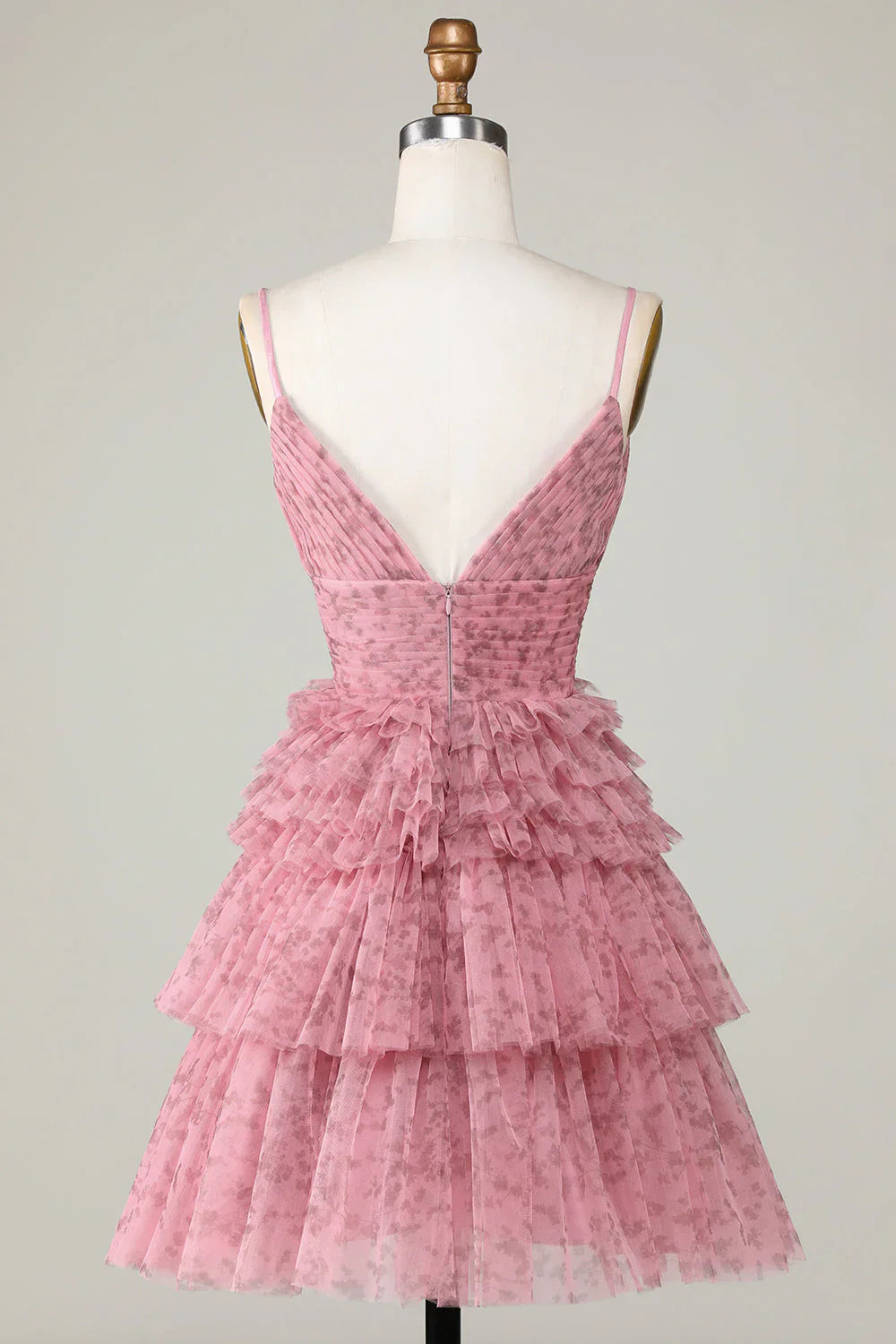 omberprom Short Homecoming Dress Cute A Line Spaghetti Straps Evening Dress with Ruffles