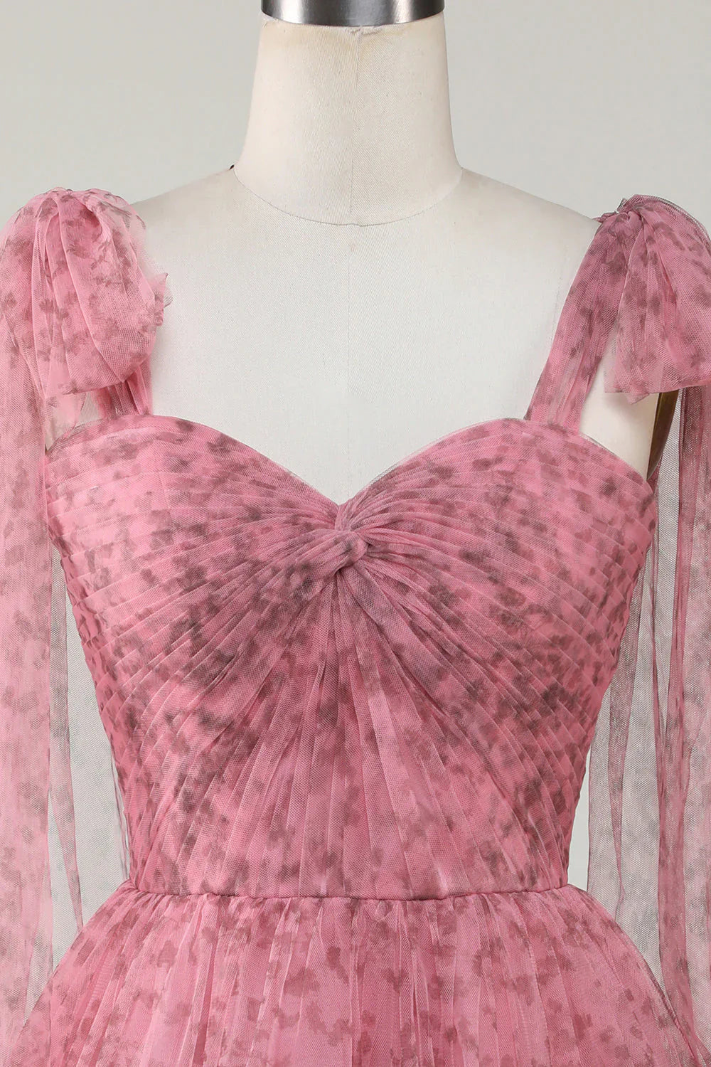 omberprom Blush A-Line Evening Dress PrintedShort Tulle Homecoming Dress