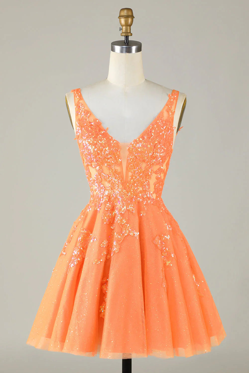 omberprom A Line Short Homecoming Dress V Neck Graduation Dresses Prom Dress