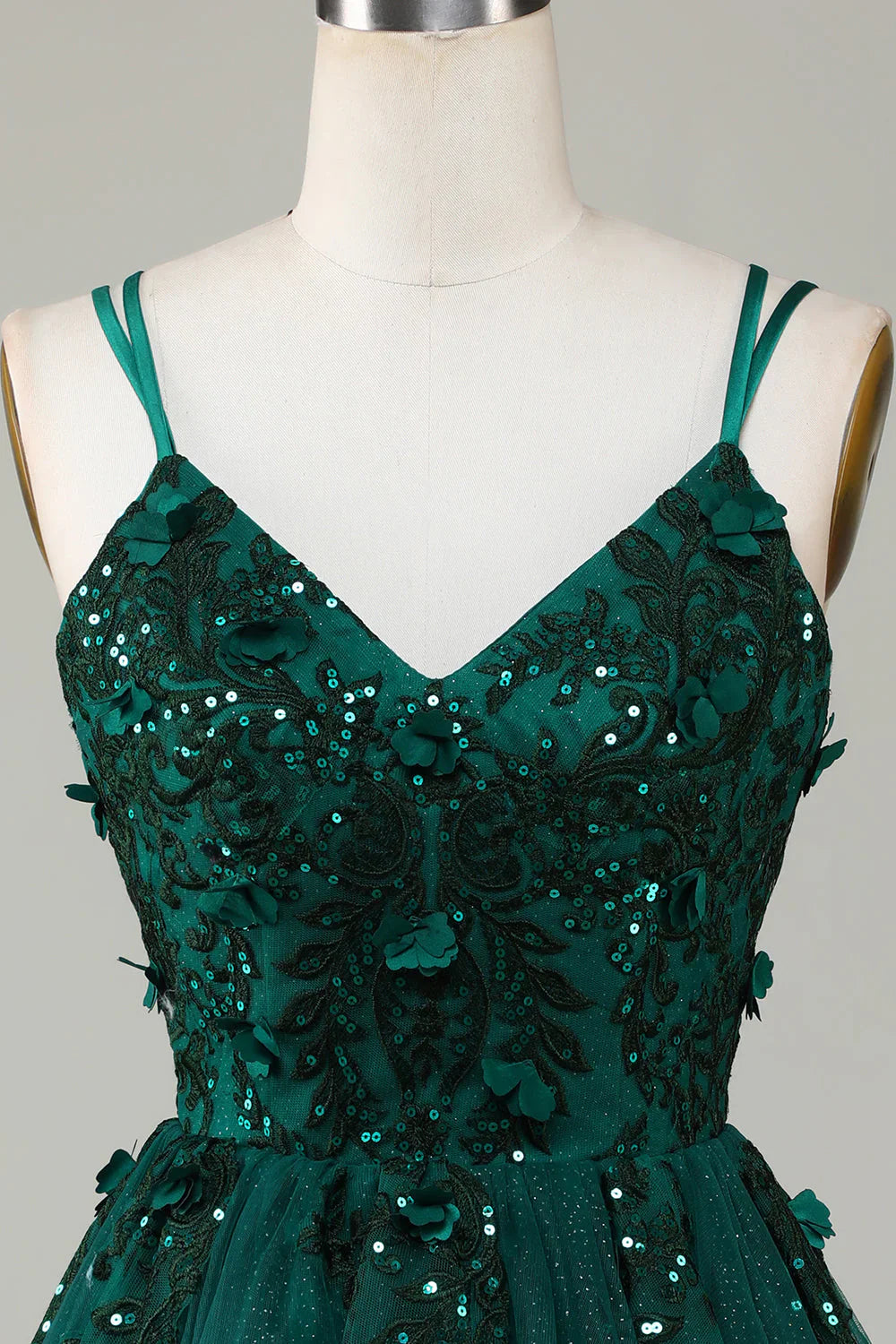 omberprom Short Homecoming Dress Dark Green Stylish A Line Spaghetti Straps with Beading