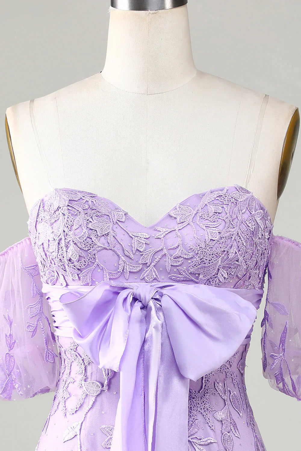 omberprom Lovely Short Homecoming Dress Purple Bodycon Sweetheart with Bowknot Graduation Dresses