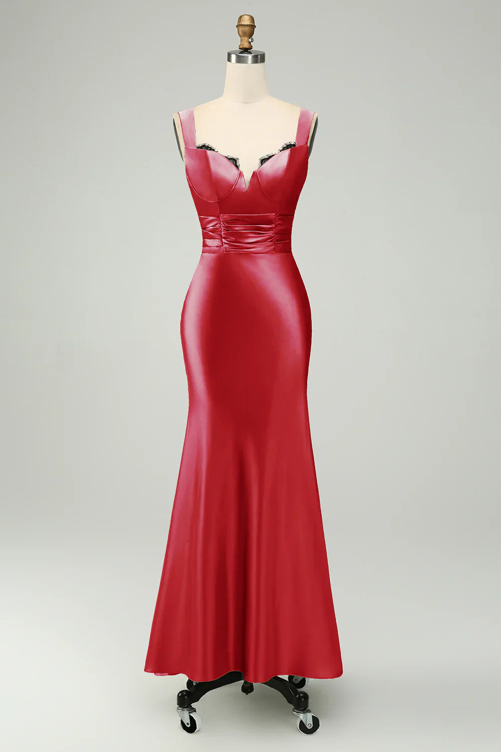 omberprom Elegant Mermaid Prom Dresses Asymmetrical Satin Bridesmaid Dress Green