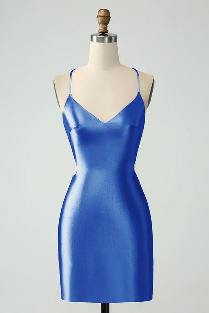 omberprom Short Homecoming Dress Bodycon Spaghetti Straps Lace-up Back Fashionable and Beautiful