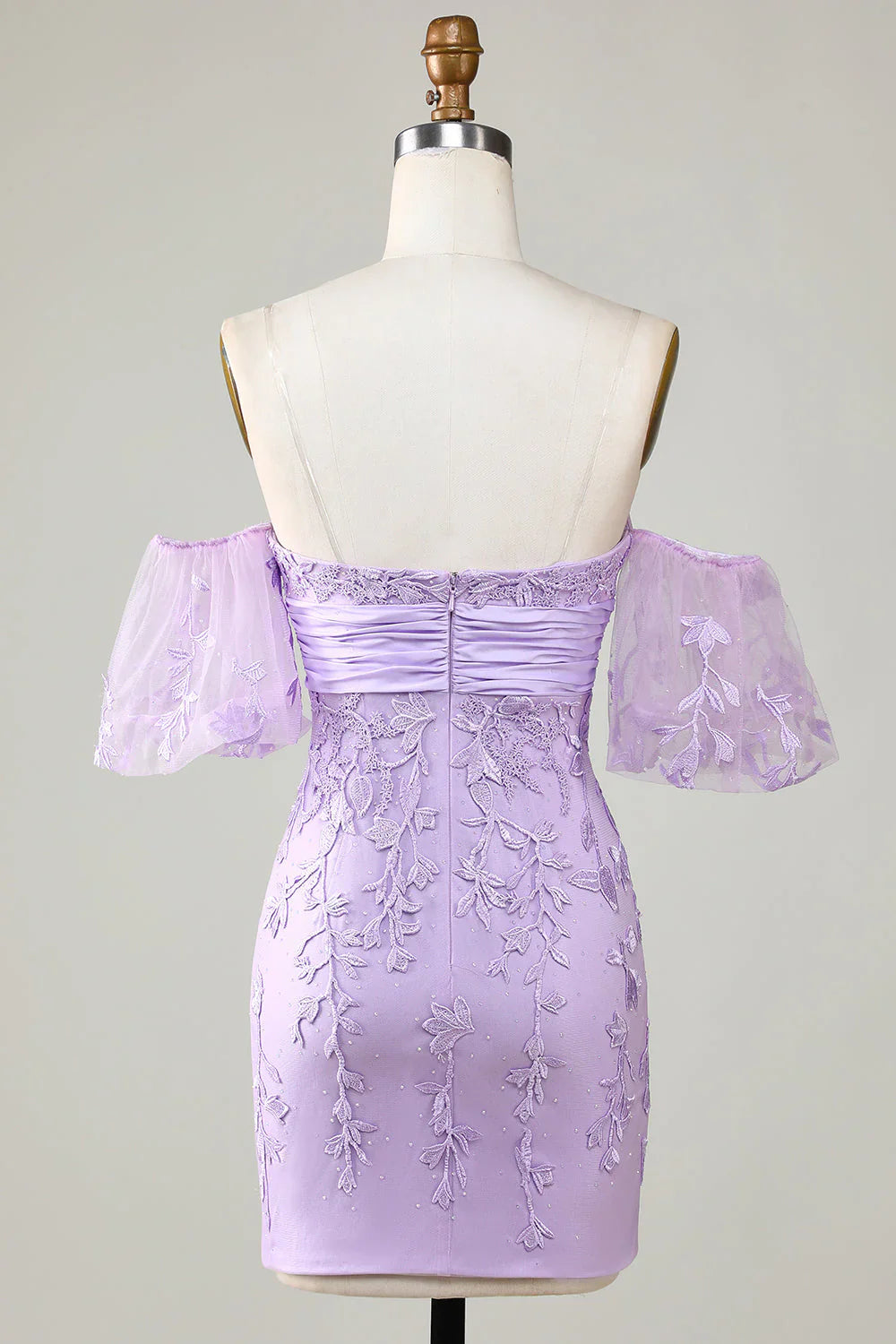 omberprom Lovely Short Homecoming Dress Purple Bodycon Sweetheart with Bowknot Graduation Dresses