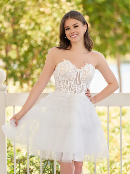 omberprom A-Line Graduation Dress Sweetheart Lace Short Homecoming Dress Prom Dress