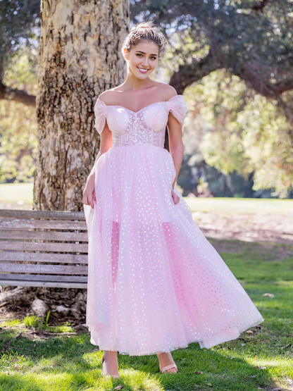 omberprom Elegant Sweetheat Evening Dress Neck Maxi Length Tulle Prom Dress