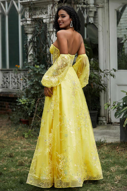 omberprom Elegant Prom Dresses Sweetheart Evening Dress Floor-Length Gown With Slit