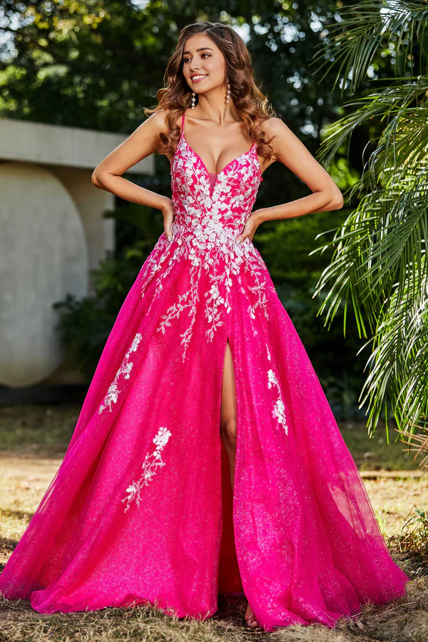 omberprom Elegant Evening Dress Spaghetti Straps A Line Tulle Dress Prom Dresses