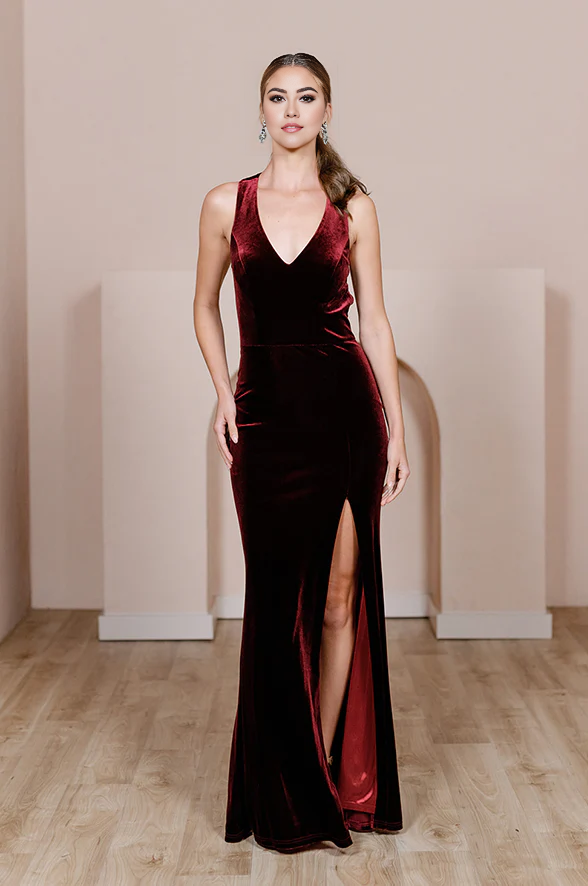 omberprom Fashionable Prom Dresses Velvet dress Velvet Bridesmaid Dress Evening Dress