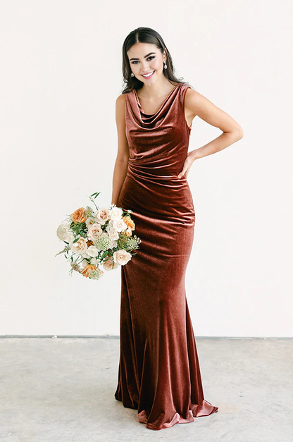 omberprom Fashionable Prom Dresses Velvet dress Velvet Bridesmaid Dress Wedding Guest Dresses